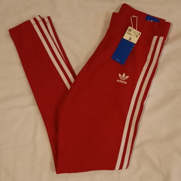 adidas Pants - Small Mid Rise Red Adidas Leggings
